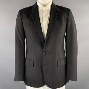 MAISON MARGIELA Size 42 Black Wool Notch Lapel Sport Coat